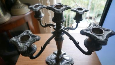 Vintage Candle Candleabra 4 Arm 5 Candle  10,5"tall-11" Wide