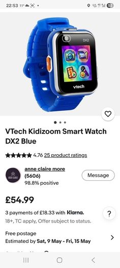 VTech KidiZoom Smart Watch  Blue