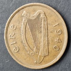 Ireland 1d Penny 1940 Coin Scarce Year.