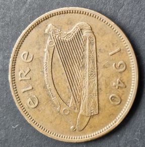 Ireland 1d Penny 1940 Coin Scarce Year.