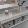 Hall table  (Off-white/creme, Glass top) Image 5