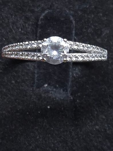 Vintage 9ct White Gold 375 Solitaire Ring Size 59.5