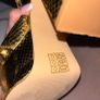gold snake print platform sandal heels Image 4