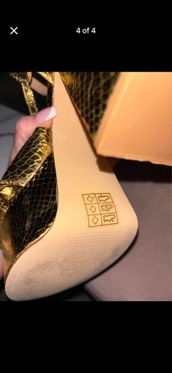 gold snake print platform sandal heels