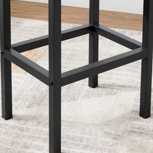 Bar Stool Set of 2 Industrial Style