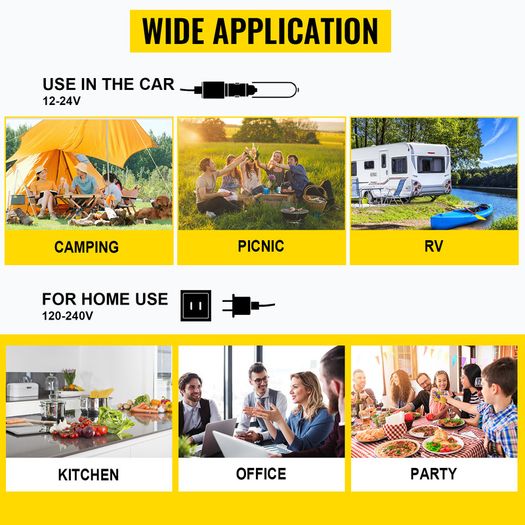 Car Refrigerator Portable Compressor Fridge Freezer W/ Wheel & Draw Bar 30L 40L 50L for Camping Picnic Boating Caravan Bar