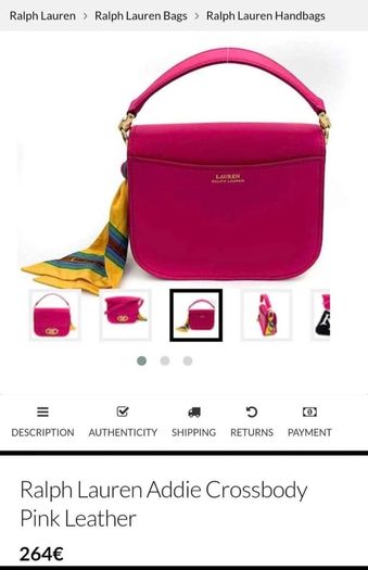 Ralph lauren addie crossbody bag pink leather
