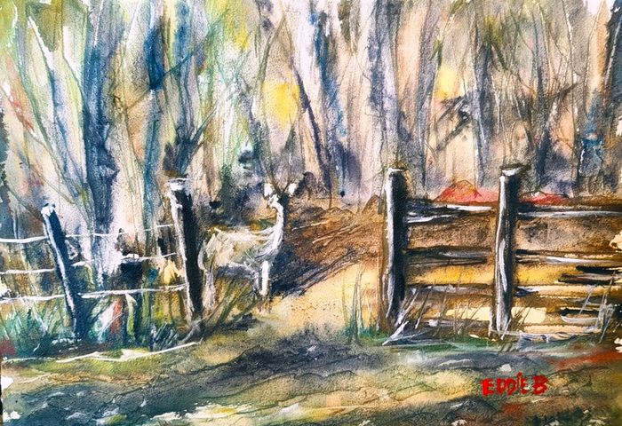 Wicklow deer watercolour
