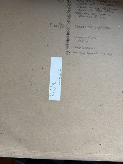 The Fureys test pressing vinyl lp