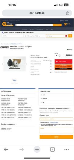 audi and wv parts