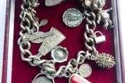 Vintage Sterling Silver JAM Charm Bracelet padlock ASJ 38,1g