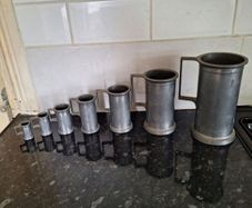 Set of 19th century graduated pewter measures