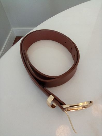 Tan Belt with Gold Buckle