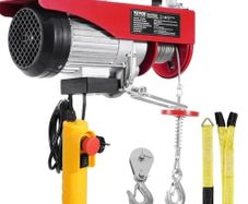 Electric Hoist, 880 lbs 230V Electric Winch with 14 ft Wired Remote Control, 40 ft Single Cable Lifting Height, Single/Double Slings,