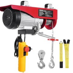 Electric Hoist, 880 lbs 230V Electric Winch with 14 ft Wired Remote Control, 40 ft Single Cable Lifting Height, Single/Double Slings,
