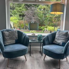 Two Chairs with Two matching Lamp set