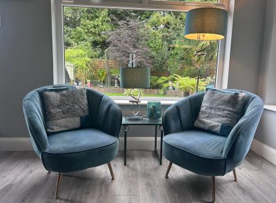 Two Chairs with Two matching Lamp set