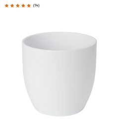 White Ceramic Plant pot (Dia) 24cm