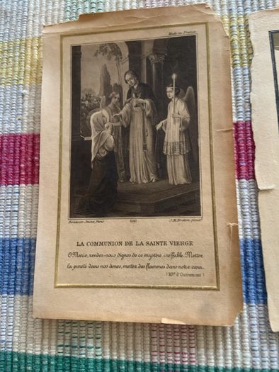 Vintage French communion cards x 3 1916-40