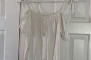Bershka Ivory Cold Shoulder Top