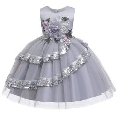 New Girls Elegant Princess Wedding  Vintage Evening Party Flower  Dress size 7-8yrs