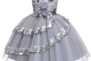 New Girls Elegant Princess Wedding  Vintage Evening Party Flower  Dress size 8-9yrs