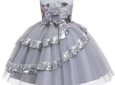 New Girls Elegant Princess Wedding  Vintage Evening Party Flower  Dress size 8-9yrs
