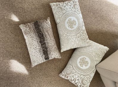 Designer feather filled cushions