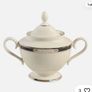 Lenox Hanock Platinum Ivory Fine Bone China Set of 7 Full Dinner Sets plus Soup/Pasta Bowl, Sugar Bowl with Lid and Milk Jug/Creamer Image 3