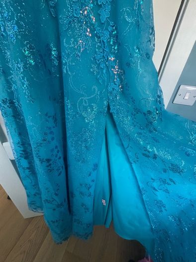 Stunning Blue Debs Dress (strapless or with straps) with sparkle)