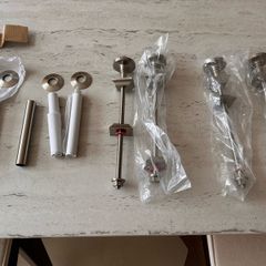 Satin Finish Nickel Radiator Wall Ties and Pipe Sleeves