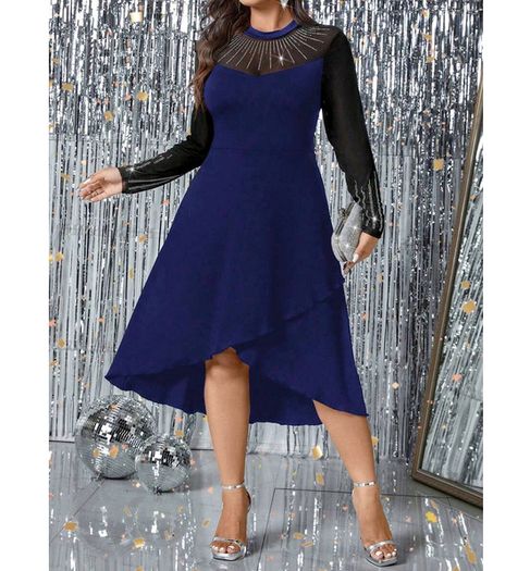 Beautiful Dress with Mesh Sleeves & Sparkly Gems size 20