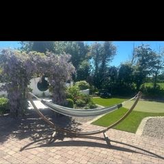 Hammock with wooden stand