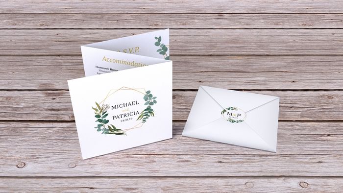 Geometric-Leaf Wedding Invites