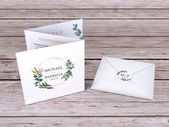 Geometric-Leaf Wedding Invites