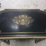 A 19th Century French Ebonised and Brass inlay and Metal Mounted Table with Drawer Image 2