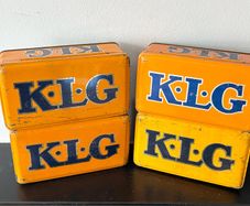 Vintage KLG Spark Plug Tins