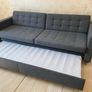 Ikea Landskrona 3-seat sofa-bed, Dark grey/wood sofa bed Image 2