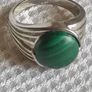 Vintage solid sterling silver malachite ring Image 2