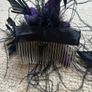 Purple and Black Feather Head Piece Image 4
