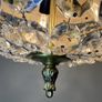 Vintage 1960s Italian Brass & Crystal Pendant Light Image 2