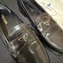 Women Prada Brushed Leather Loafers Image 3