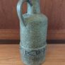 Stunning and Rare Vintage Mid Century West Germany Pottery Lidded and Single-Handled Decanter Bottle in Olive Green with Fish and Cross Symbols by Streuler, Pre 1960's Image 4
