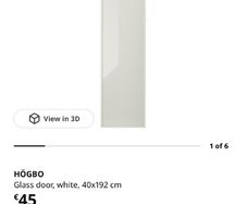 2 Ikea HOGBO Glass door, white, 40x192 cm (Donation)
