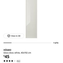 2 Ikea HOGBO Glass door, white, 40x192 cm (Donation)