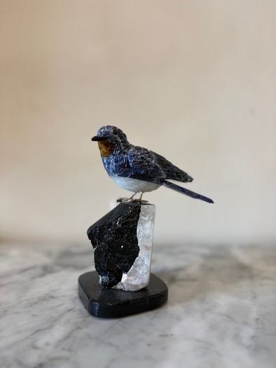 Hand-Carved Gemstone Swallow