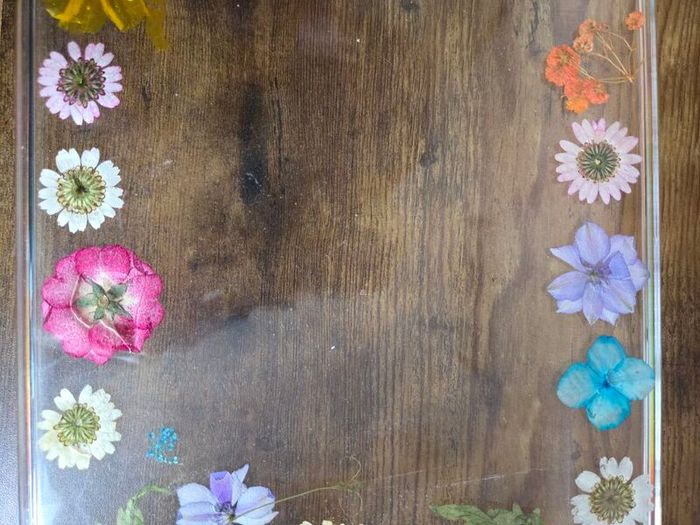 Botanical dried flower tray and tumbler