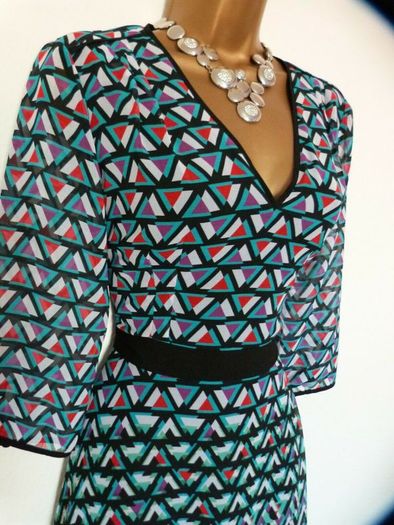 Karen Millen Geometric Asymmetric Dress - Multicolour