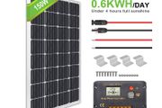 150W, 12V Solar Panel Kit with 20 A Solar Charge Controller and 5 m Solar Cable and Z Mounts for RV Boat Motor-home