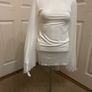 White tunic top, pleated angel wing long sleeves Image 5